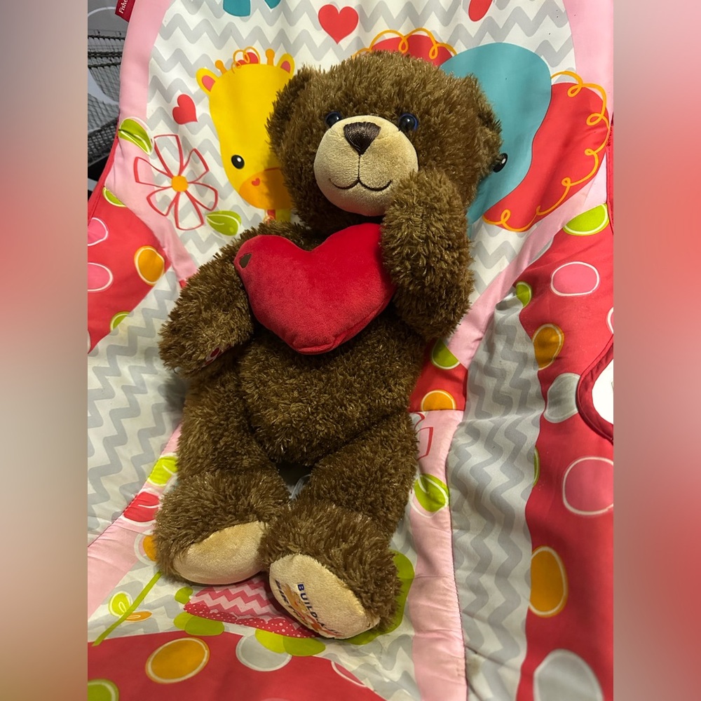 🧸 Build-A-Bear 20th Anniversary Teddy Bear with Red Heart & Kissing Sound